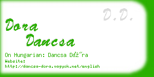 dora dancsa business card